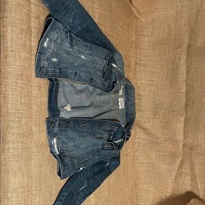 Blue Distressed Denim Jacket